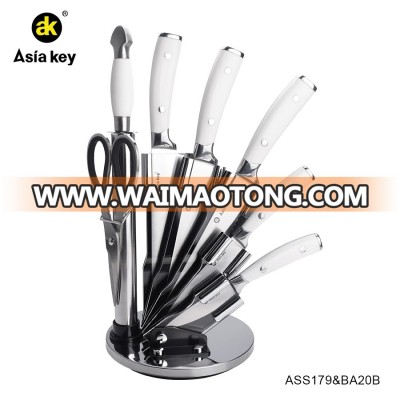 White ABS Handle&White knife Holder 6PCS Kitchen Knife Set