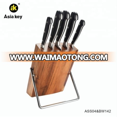 6 Piece Stainless Steel Kitchen Forged Knife Set With Wooden Block