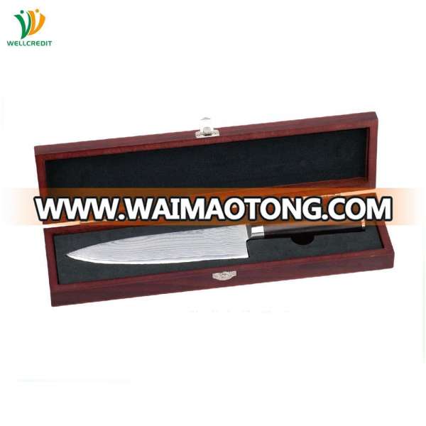 8inch Chef Knife Wooden Box package 8inch Damascus Chef knife with Straight pakka wood handle